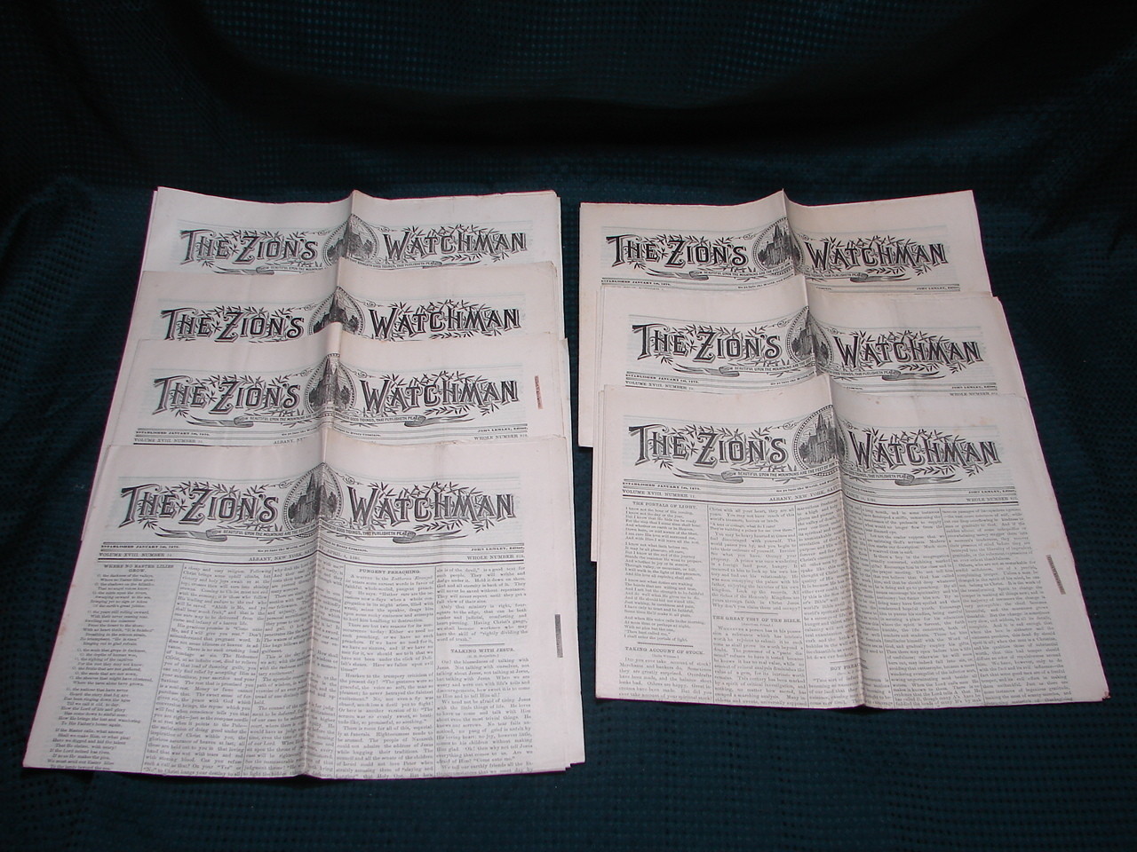 OPC 7 Issues 1896 The Zion\'s Watchman Newspaper REV. John Lemley Albany NY
