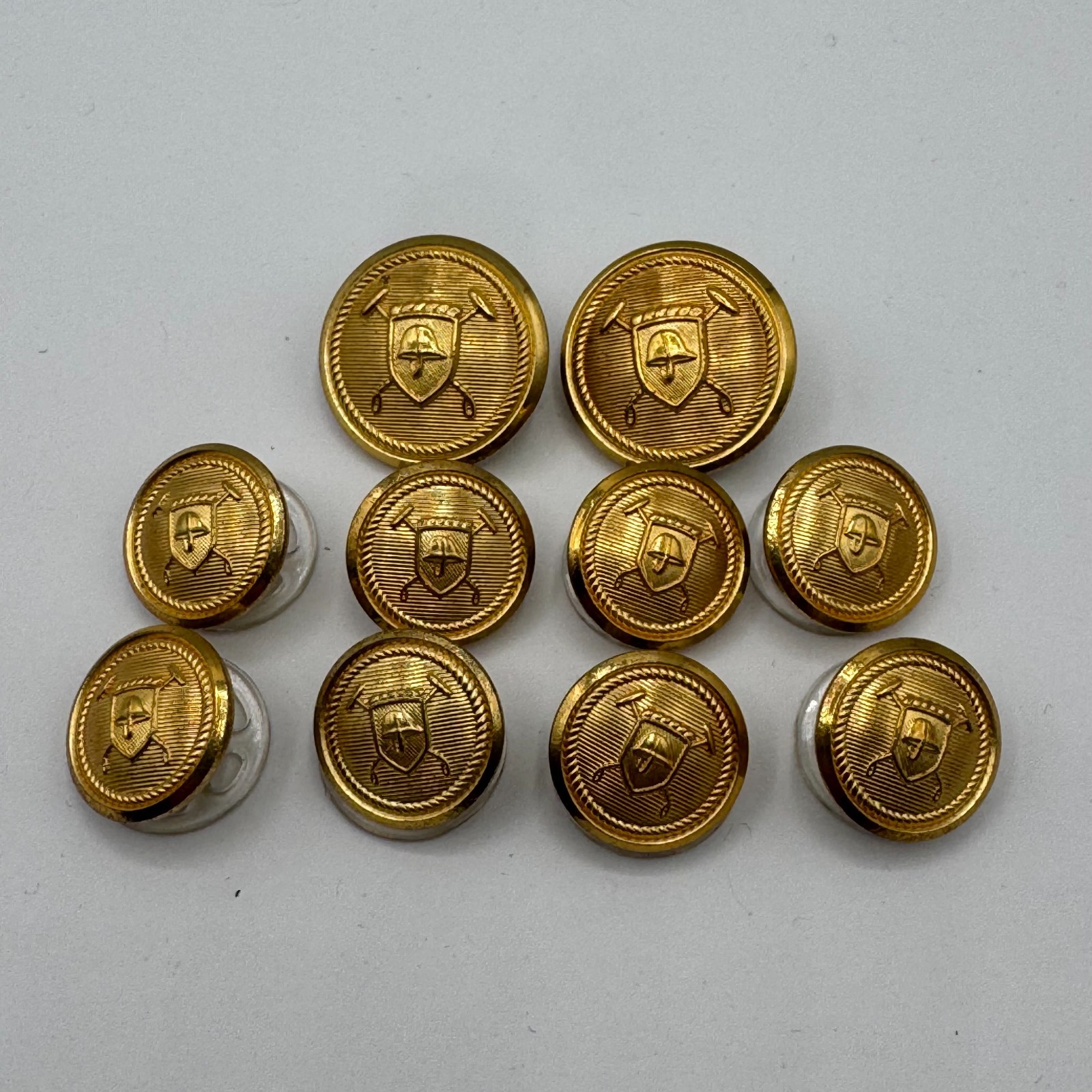 Ralph Lauren Gold Blazer Buttons Polo Crest Waterbury USA 15mm 20mm Set of 10