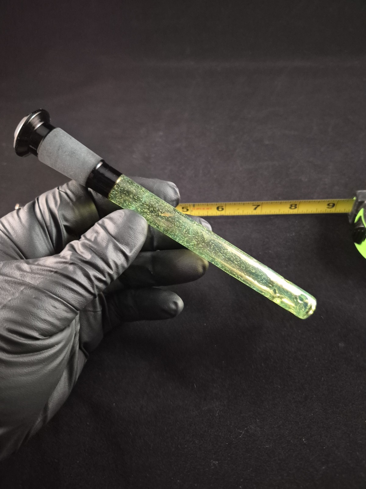 Heady Hand Blown Glass Downstem 14x18mm Green 
