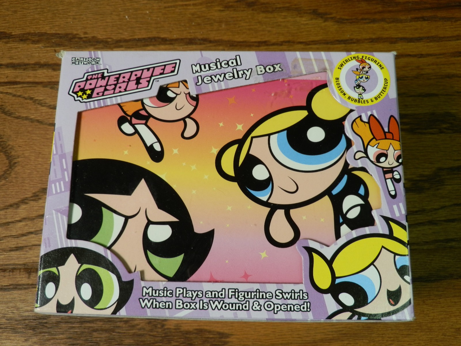 Vintage Powerpuff Girls Musical Jewelry Box 2001 NIB