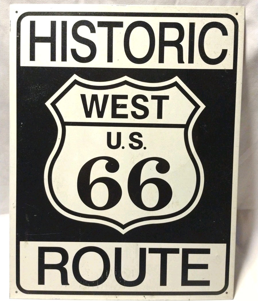 Vintage Historic Route 66  Retro Vintage Tin Sign 12X16 Made In USA AB