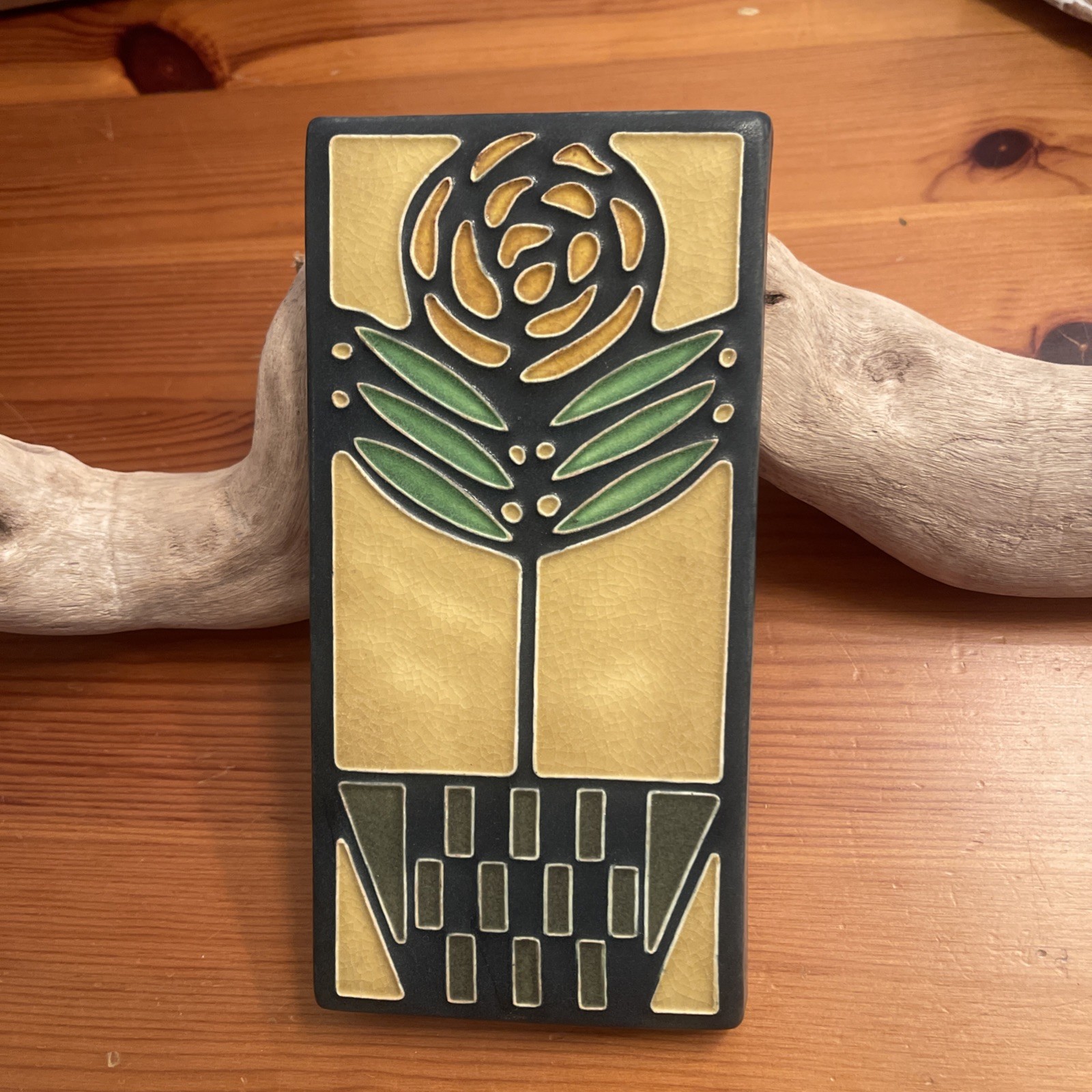 Vtg Mcmstyle Motawi Tileworks Checkerpot Rose 4x8” Tile Vtg Mcmstyle Motawi Tileworks Checkerpot Rose 4x8” Tile