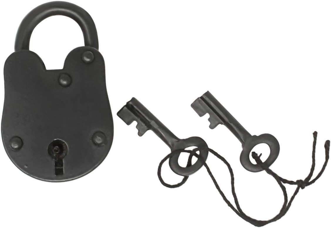 Nautical Cove Antique Solid Iron Lock with Skeleton Keys - Pirate Treasure Lo... Nautical Cove Antique Solid Iron Lock with Skeleton Keys - Pirate Treasure Lo...