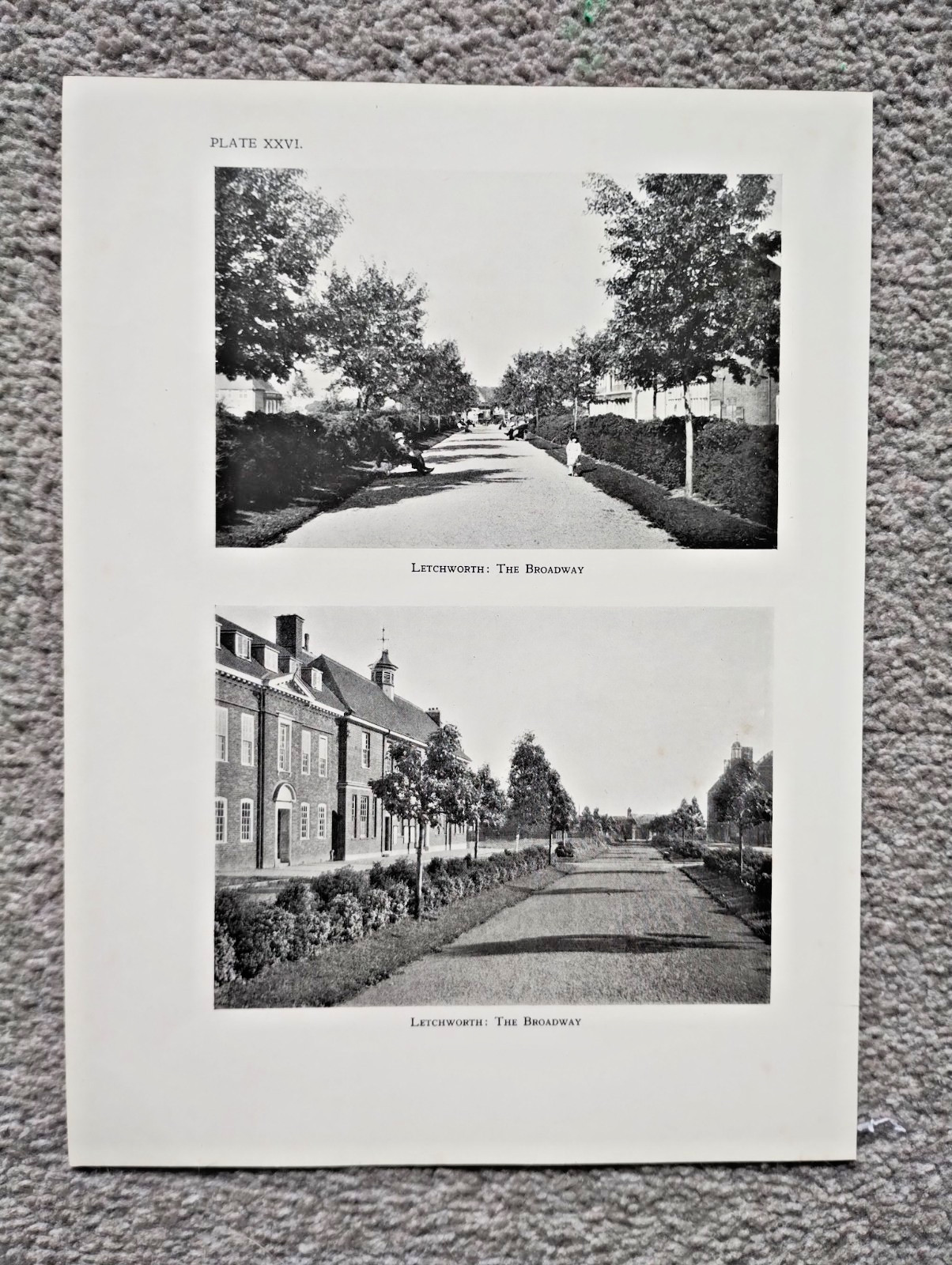 Letchworth Garden City, The Broadway - Antique Print - 1925 Letchworth Garden City, The Broadway - Antique Print - 1925