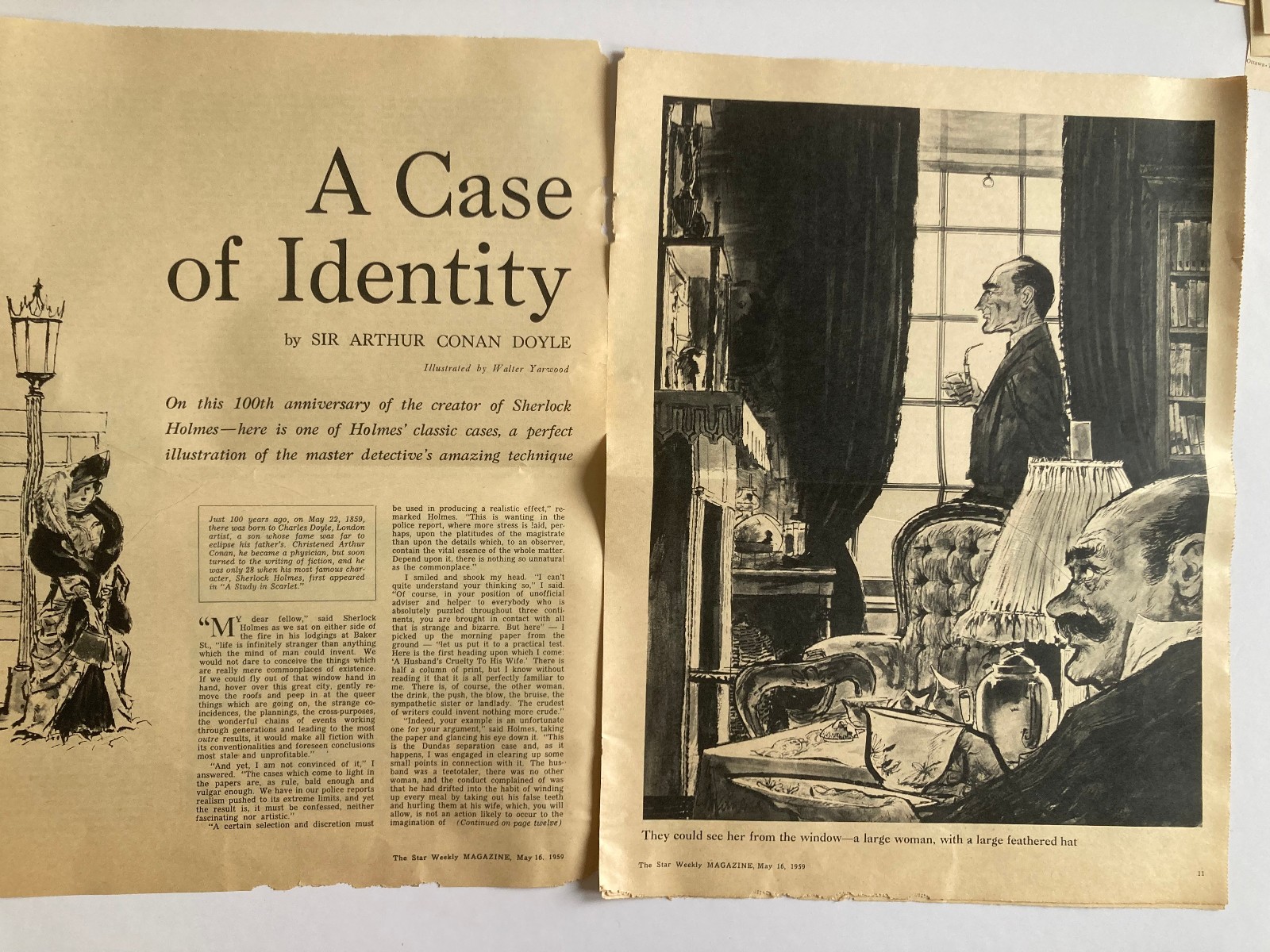 RARE MAY 16 1959 STAR WEEKLY MAGAZINE CANADA CONAN DOYLE SHERLOCK HOLMES