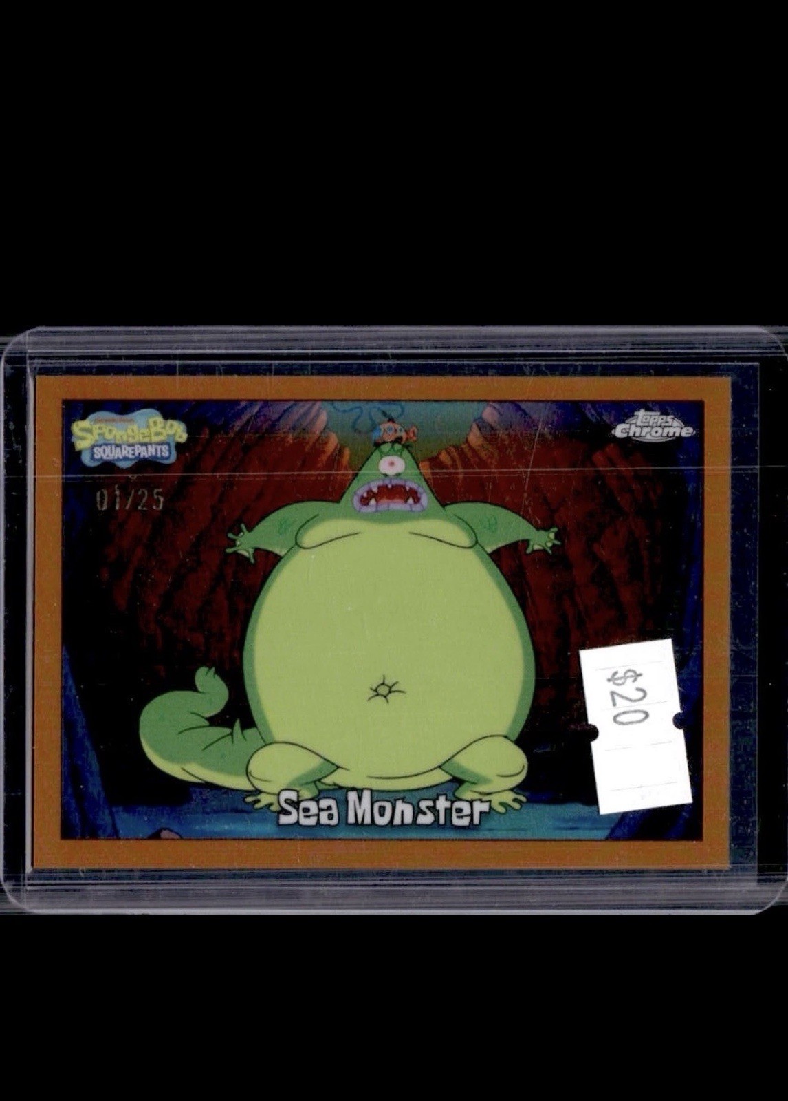 2025 Topps Chrome SpongeBob Squarepants Sea Monster Orange Refractor 01/25 ALPHA 2025 Topps Chrome SpongeBob Squarepants Sea Monster Orange Refractor 01/25 ALPHA