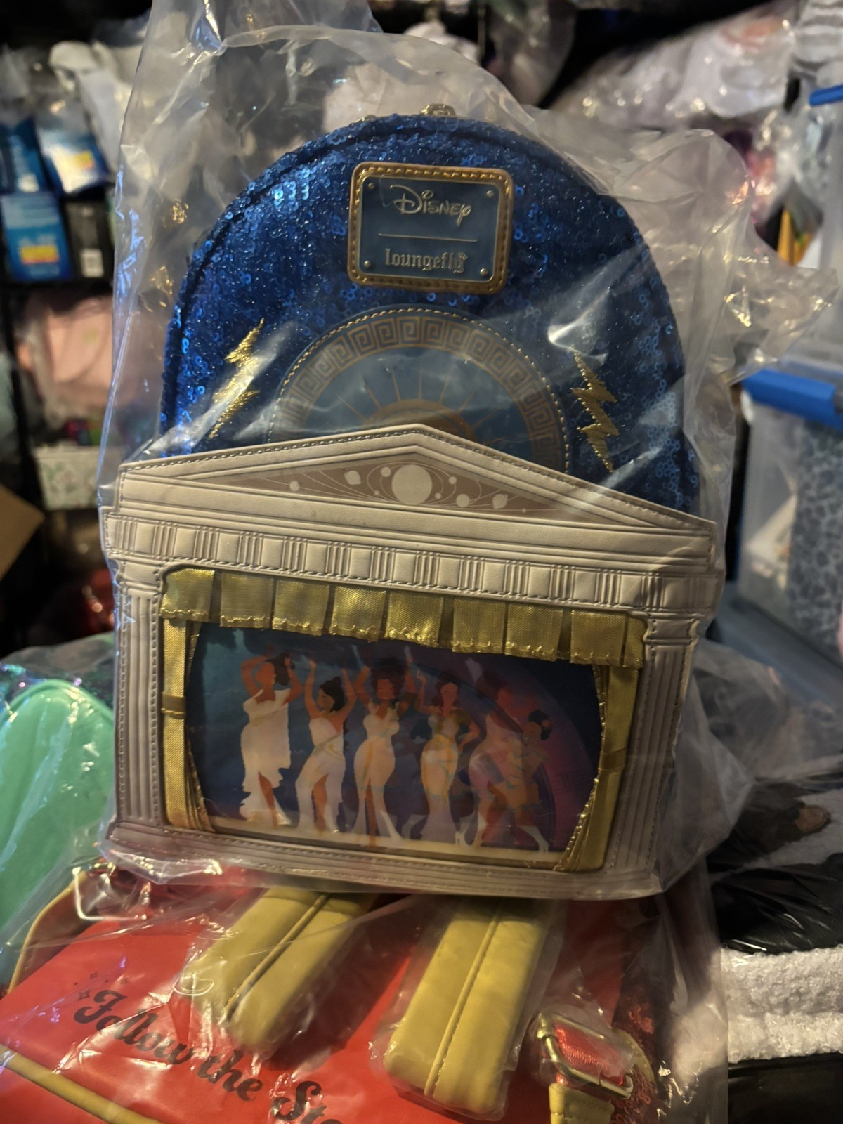 Rare UK Exclusive Sequin Loungefly Disney Hercules Mini Backpack Lenticular NWT Rare UK Exclusive Sequin Loungefly Disney Hercules Mini Backpack Lenticular NWT