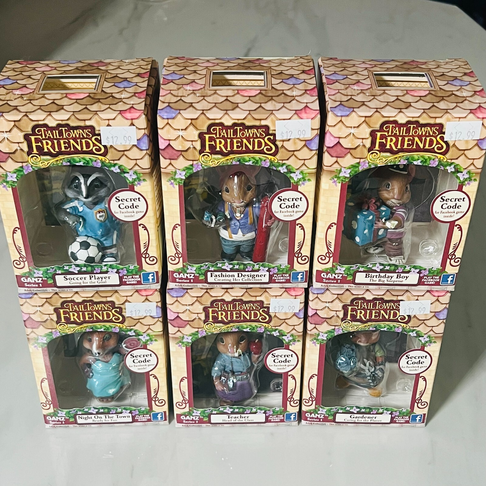 Ganz Tail Towns Friends - Lot of 6 Figurines - Facebook Game - Series 1 - New