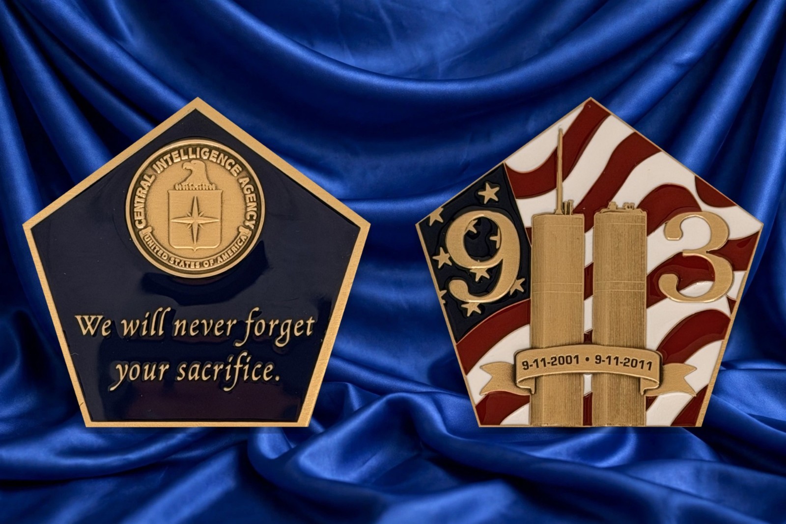 CIA 9/11 Memorial Challenge Coin Pentagon Twin Towers 93 Never Forget CIA 9/11 Memorial Challenge Coin Pentagon Twin Towers 93 Never Forget