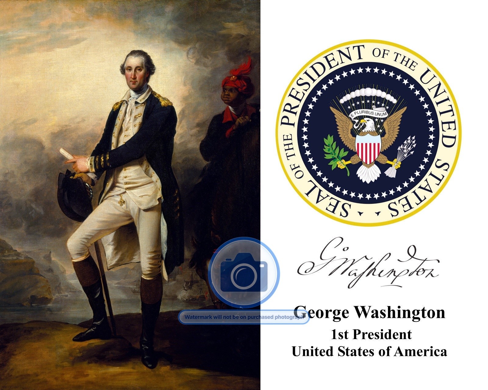 PRESIDENT GEORGE WASHINGTON PRESIDENTIAL SEAL AUTOGRAPHED 8X10 PHOTOGRAPH PRESIDENT GEORGE WASHINGTON PRESIDENTIAL SEAL AUTOGRAPHED 8X10 PHOTOGRAPH