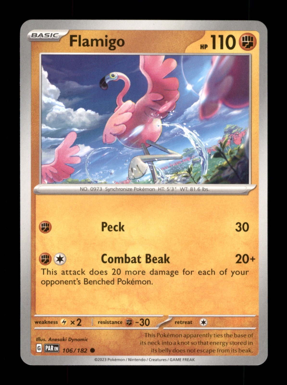 Flamigo 106/182 Regular 2023 Pokemon Trading Card TCG Flamigo 106/182 Regular 2023 Pokemon Trading Card TCG