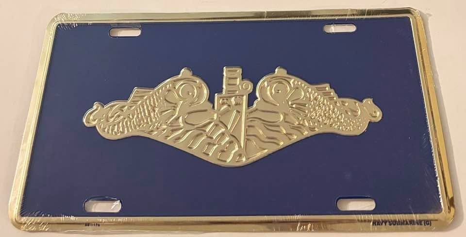 US Navy Submarine Booster License Plate Submariner NEW OLD STOCK