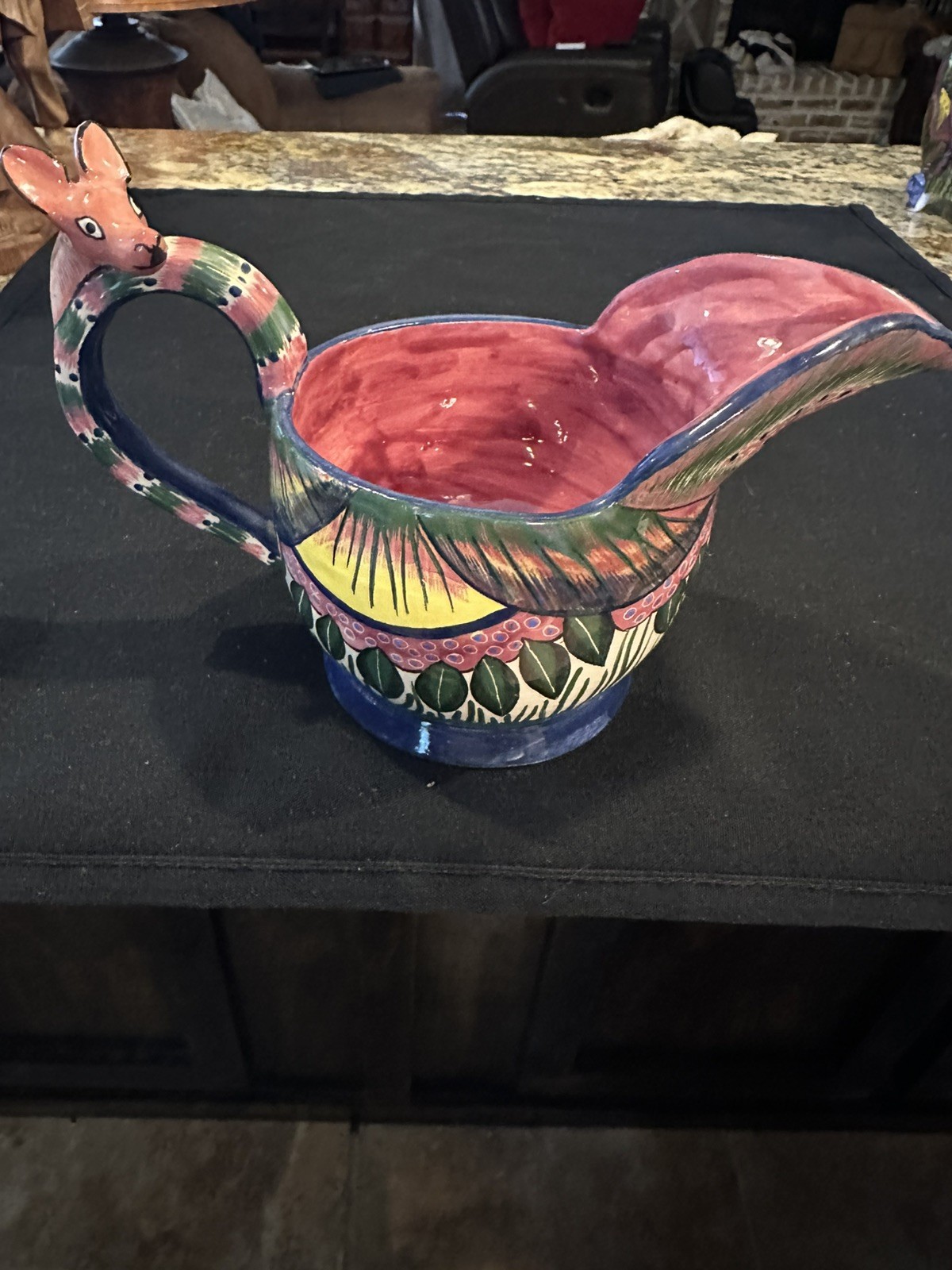 Vintage Ardmore Ceramcs Studio Hand-Made and Painted Deer Handled Pitcher Vintage Ardmore Ceramcs Studio Hand-Made and Painted Deer Handled Pitcher