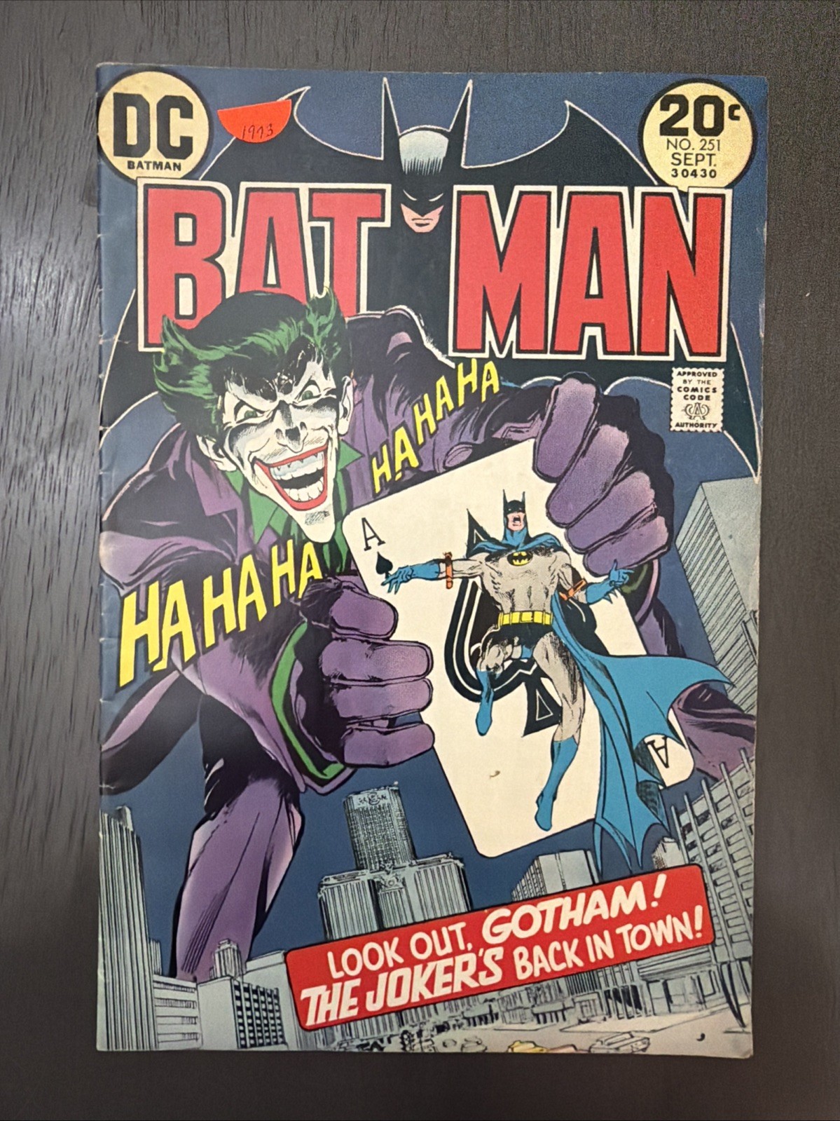 Batman #251 1973 DC Comics Neal Adams Joker Classic Cover Bronze Age