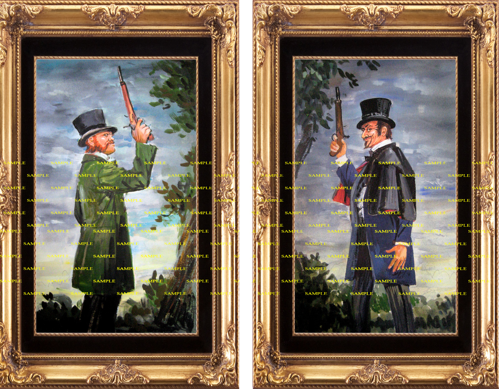 1969 Disney Haunted Mansion Dueling Ghosts 11 x 17 Portrait Posters Set of 2 1969 Disney Haunted Mansion Dueling Ghosts 11 x 17 Portrait Posters Set of 2
