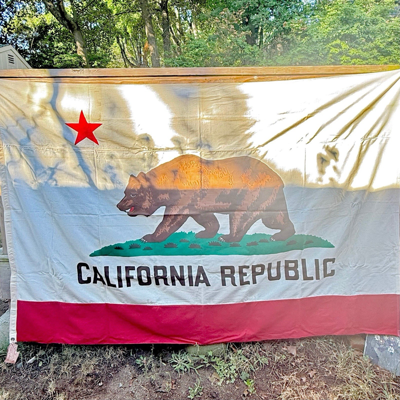 Vintage Pioneer Flag Co California Republic Bear Flag 5x7.5 Cotton Bunting