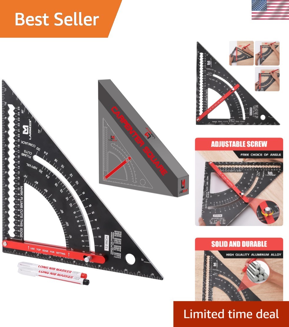 12-Inch Multi-functional Carpenter Square - Perfect for DIY and Professional Use 12-Inch Multi-functional Carpenter Square - Perfect for DIY and Professional Use