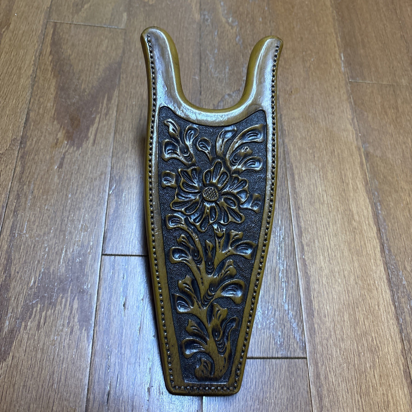 Vintage Boot Jack Brown Resin Boot Remover Western Floral