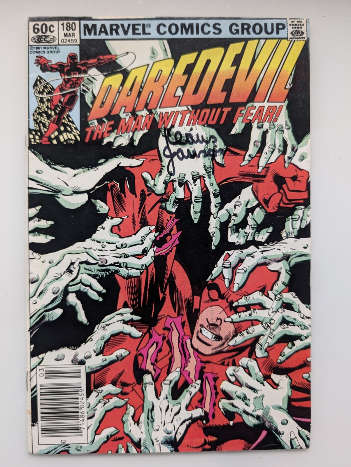 SIGNED by Klaus Janson Daredevil 180 Newsstand Kingpin Frank Miller Marvel 1982