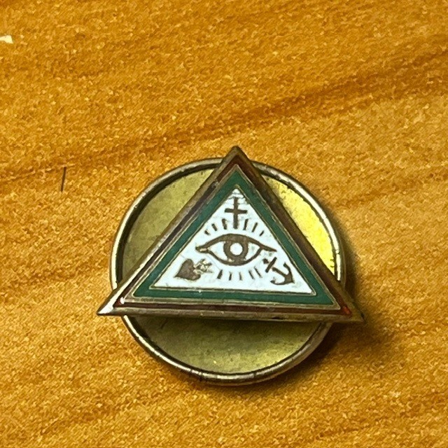 Vintage Whitehead & Hoag Fraternal Pin Masonic Eye Cross Heart Anchor Enamel Vintage Whitehead & Hoag Fraternal Pin Masonic Eye Cross Heart Anchor Enamel