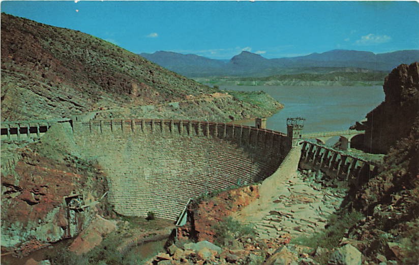 Postcard AZ: Roosevelt Dam on Apache Trail, Arizona Posted 1974 Postcard AZ: Roosevelt Dam on Apache Trail, Arizona Posted 1974