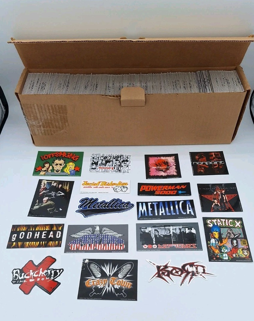 Lot 299 Y2K Rock Band Vending Machine Stickers Metallica Korn Brand Imports VTG