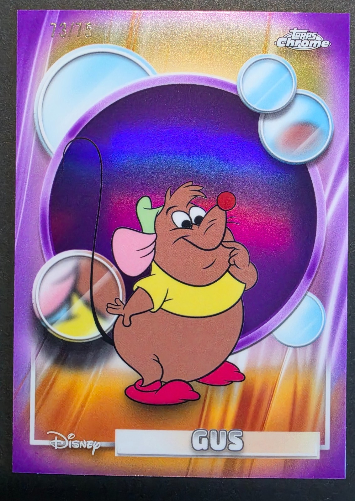2026 Topps Chrome Disney GUS #181 PURPLE REFRACTOR /75 Cinderella