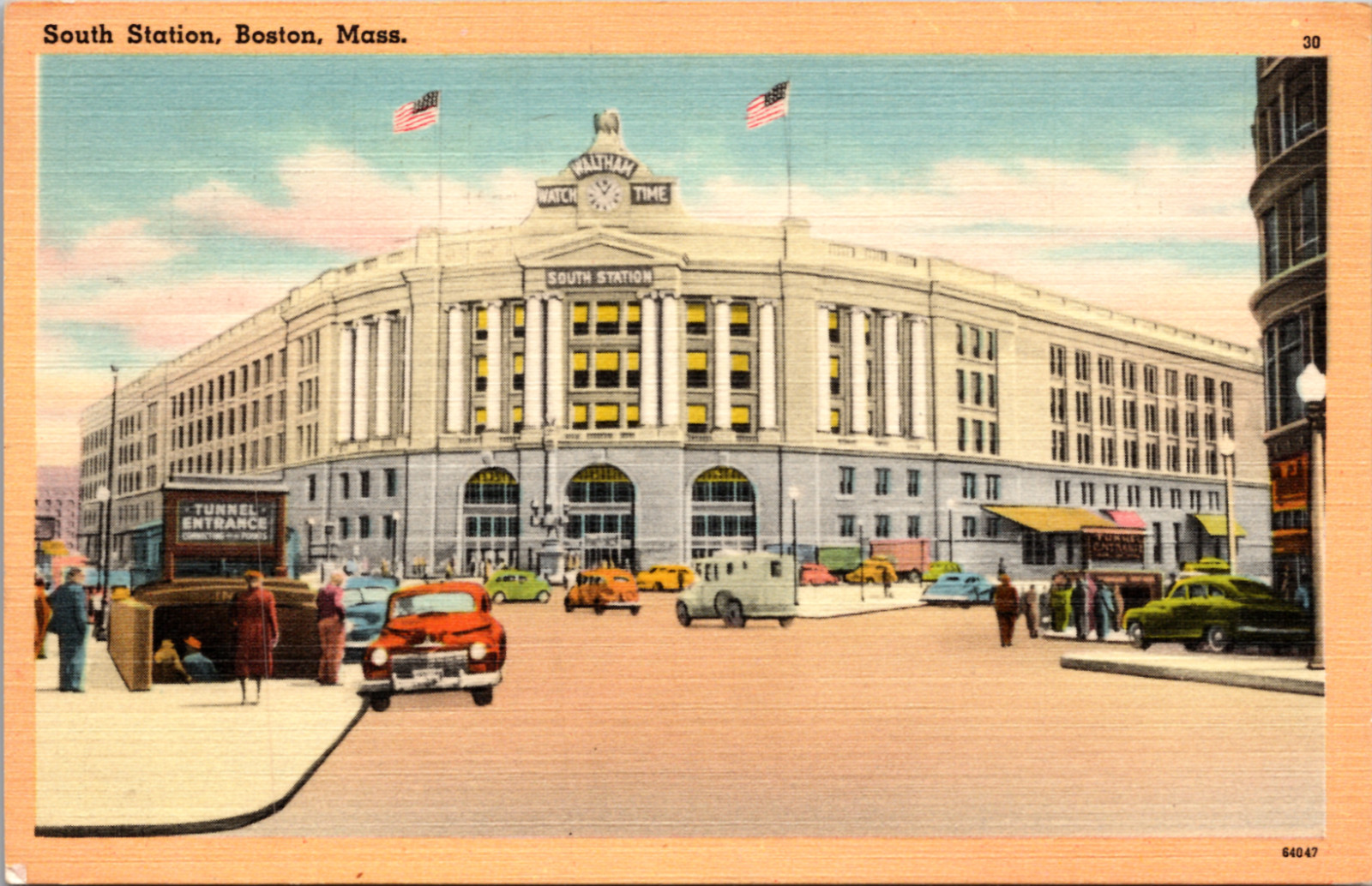 South Station Boston Massachusetts Vintage Postcard