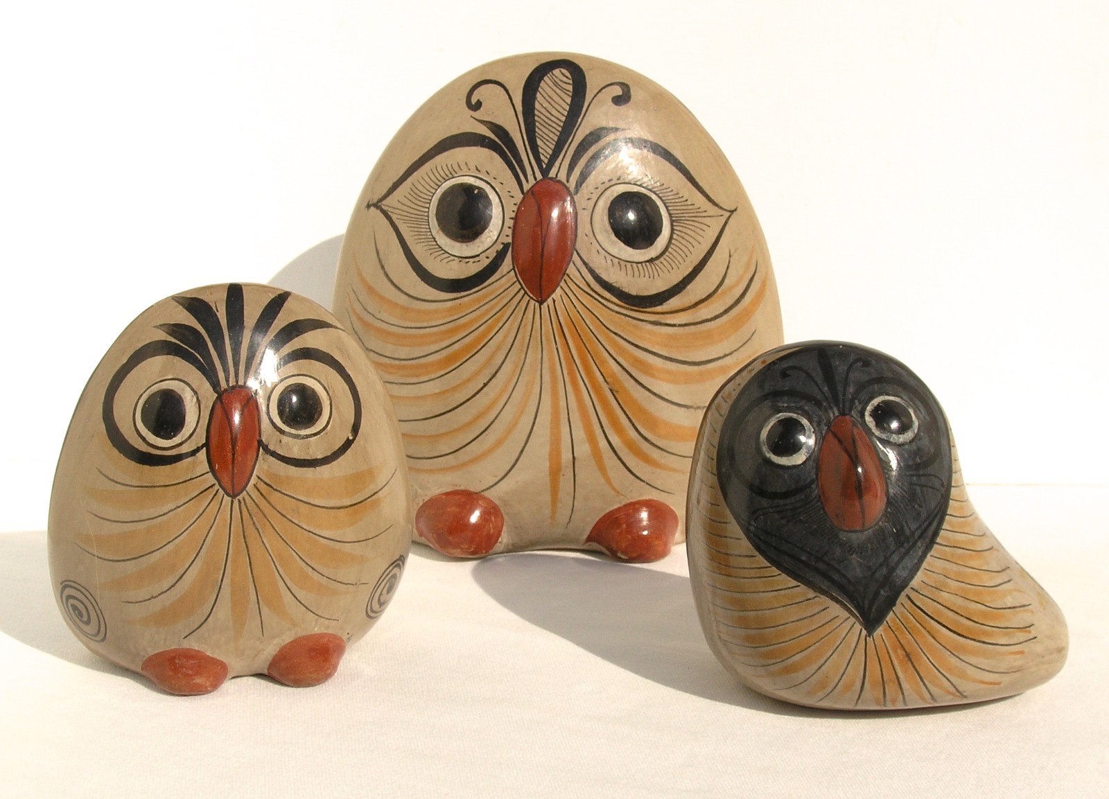 Vintage Tonala Mexican Folk Art Pottery Owls (3) Vicente Silva Vintage Tonala Mexican Folk Art Pottery Owls (3) Vicente Silva