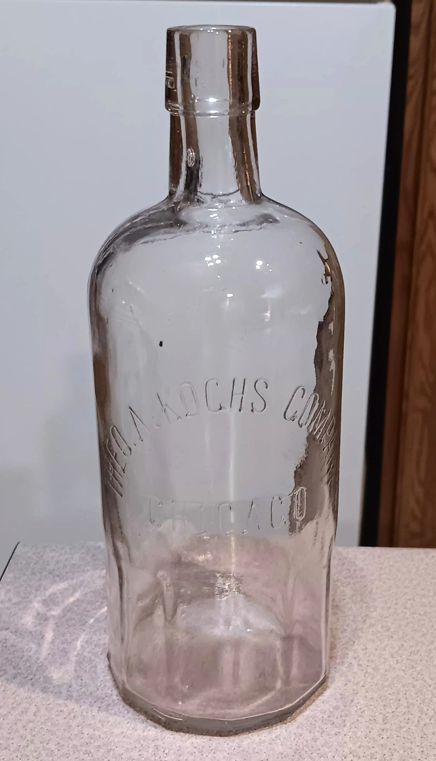 NICE Antique THEO A KOCHS Barber Barbershop Supply BOTTLE Chicago Hair Tonic