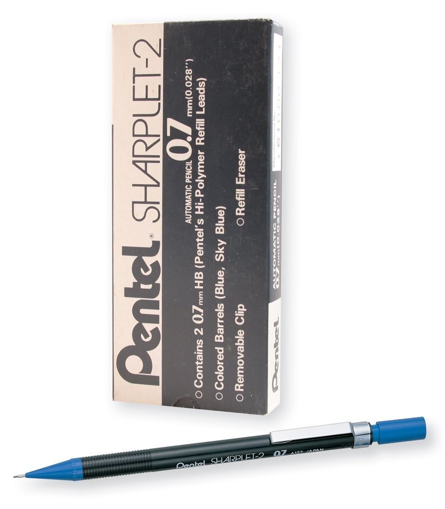 Pentel Sharplet-2 Automatic Pencil 0.7mm Blue Barrel 12-Pack A127C