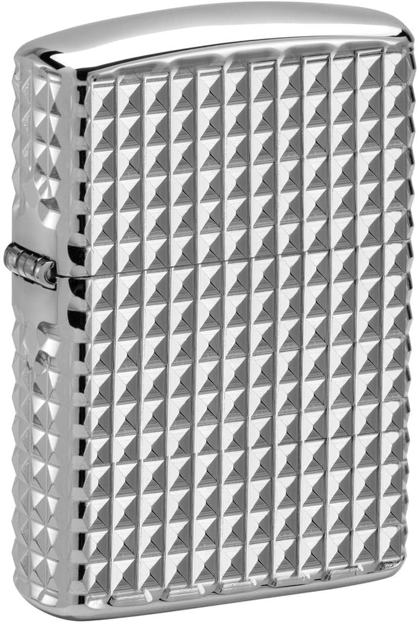 Zippo Geometric Diamond Design MultiCut Armor High Polish Chrome 48880 Zippo Geometric Diamond Design MultiCut Armor High Polish Chrome 48880