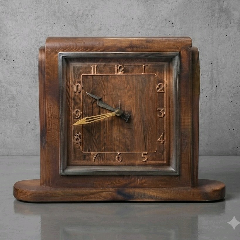 Art Deco Garrard Mantel Clock 1930-40s Veneered Wood Chrome Bezel Arabic Numbers Art Deco Garrard Mantel Clock 1930-40s Veneered Wood Chrome Bezel Arabic Numbers