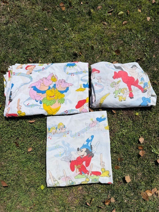 VTG Disney Fantasia 3-Piece Sheet Set Centaurettes Pegasus Cupids Hippos Rare VTG Disney Fantasia 3-Piece Sheet Set Centaurettes Pegasus Cupids Hippos Rare