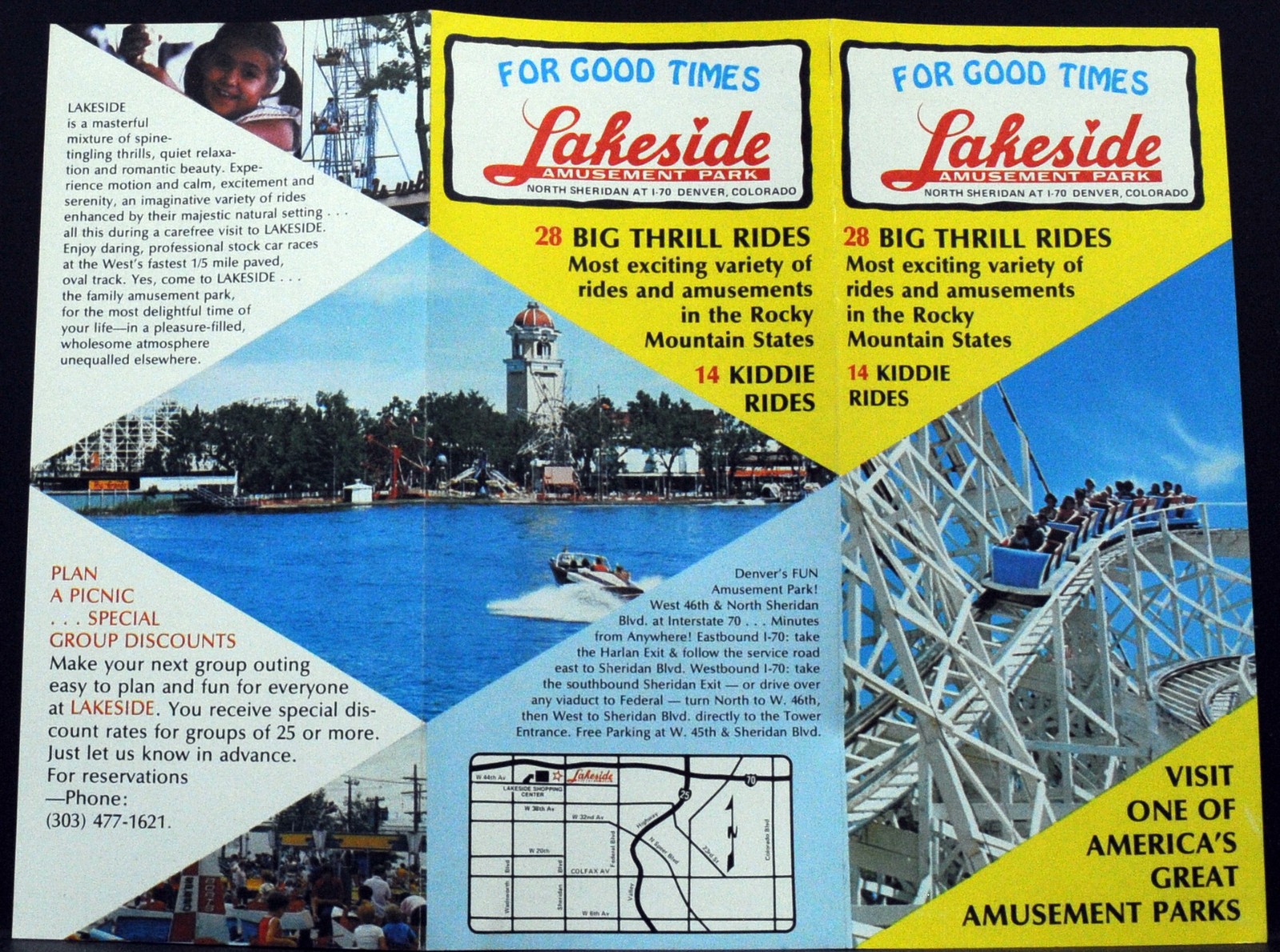 Lakeside Amusement Park Brochure - Denver, Colorado - Late 70s/Early 80s Lakeside Amusement Park Brochure - Denver, Colorado - Late 70s/Early 80s