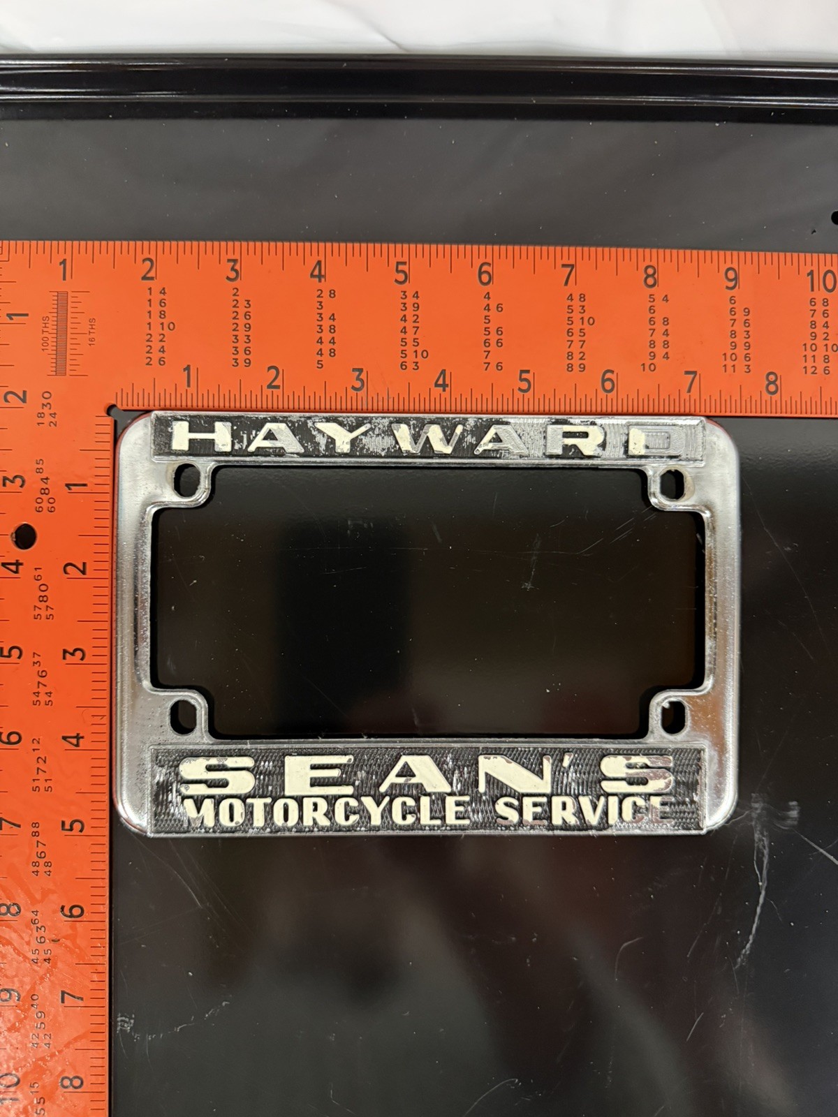 Vintage Hayward Sean’s Cycle California Metal Motorcycle License Frame Rare