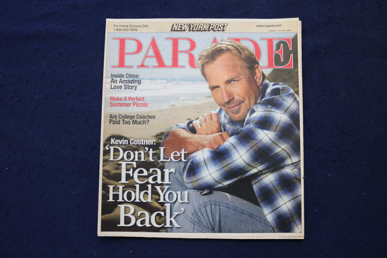 2008 JULY 20 PARADE MAGAZINE - KEVIN COSTNER COVER - E 18422 2008 JULY 20 PARADE MAGAZINE - KEVIN COSTNER COVER - E 18422