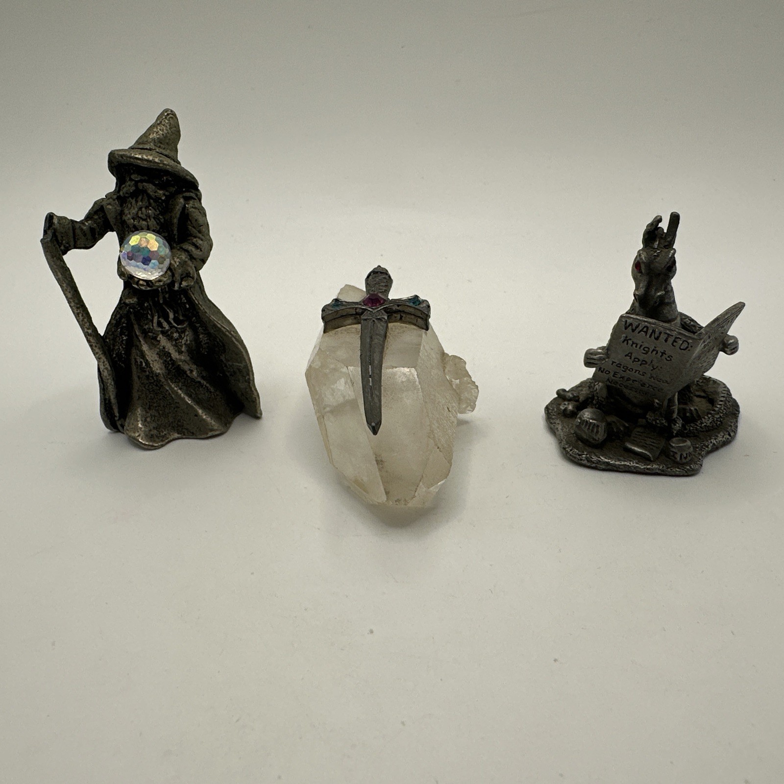 Vintage Gallo Pewter Wizard Sorcerer Dragon Sword Fantasy C1980s Mythical Vintage Gallo Pewter Wizard Sorcerer Dragon Sword Fantasy C1980s Mythical