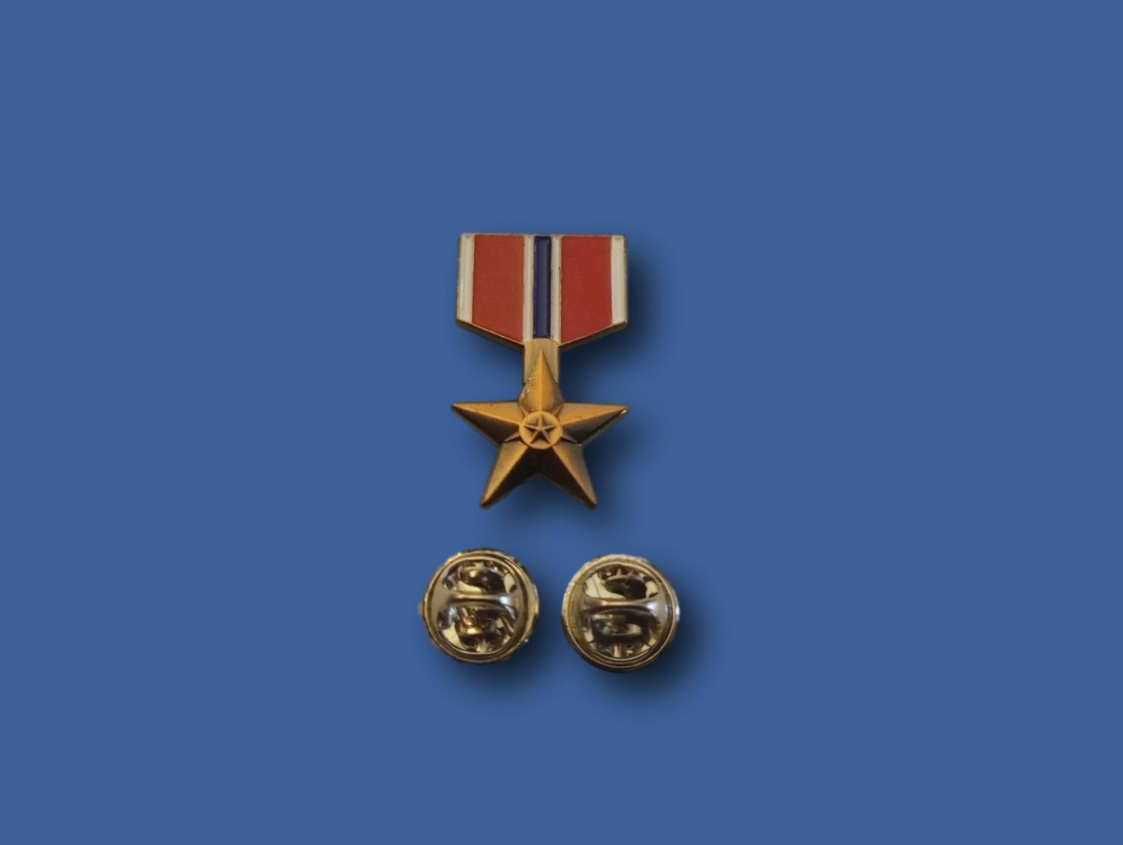 U.S MILITARY BRONZE STAR MEDAL HAT LAPEL PIN MINIATURE SIZE 1 1/8\