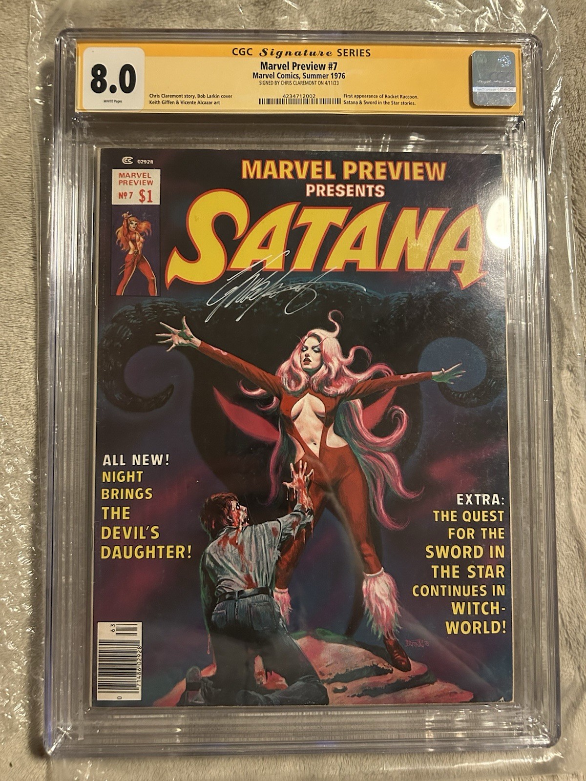 Marvel Preview #7 CGC 8.0 SS SIGNED/AUTOGRAPHED 1st Rocket Raccoon 1976