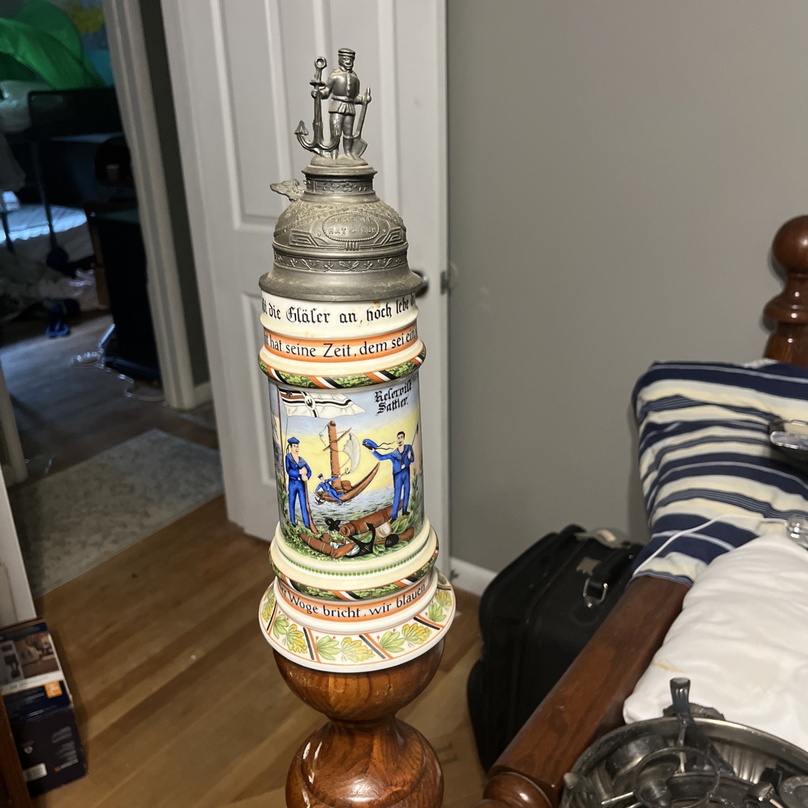 Vintage KAISER 483 C W Germany WW1 Kaiser Regimental Military Beer Stein