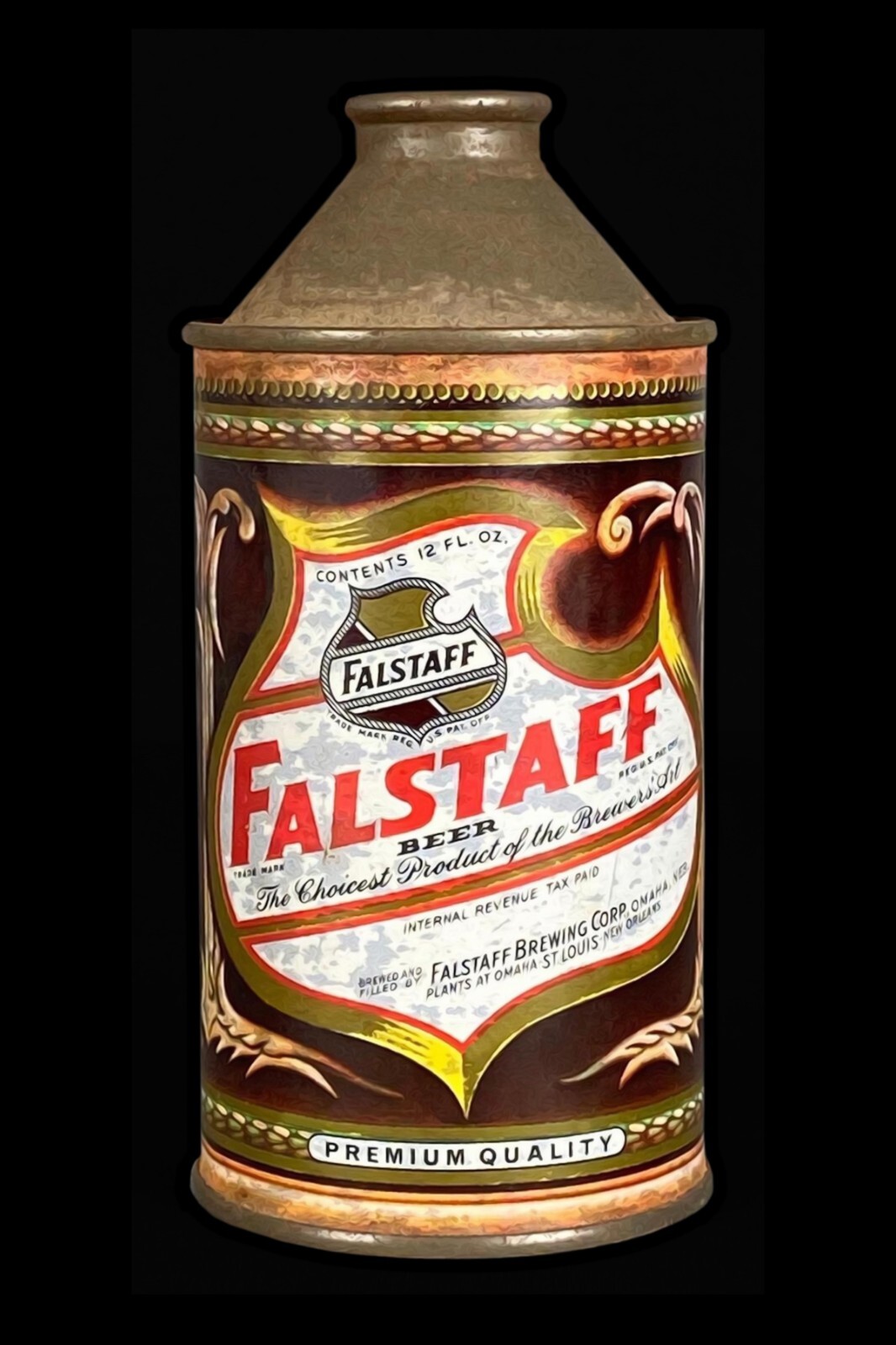 Falstaff Beer Cone Top Style DIECUT Sign 36\