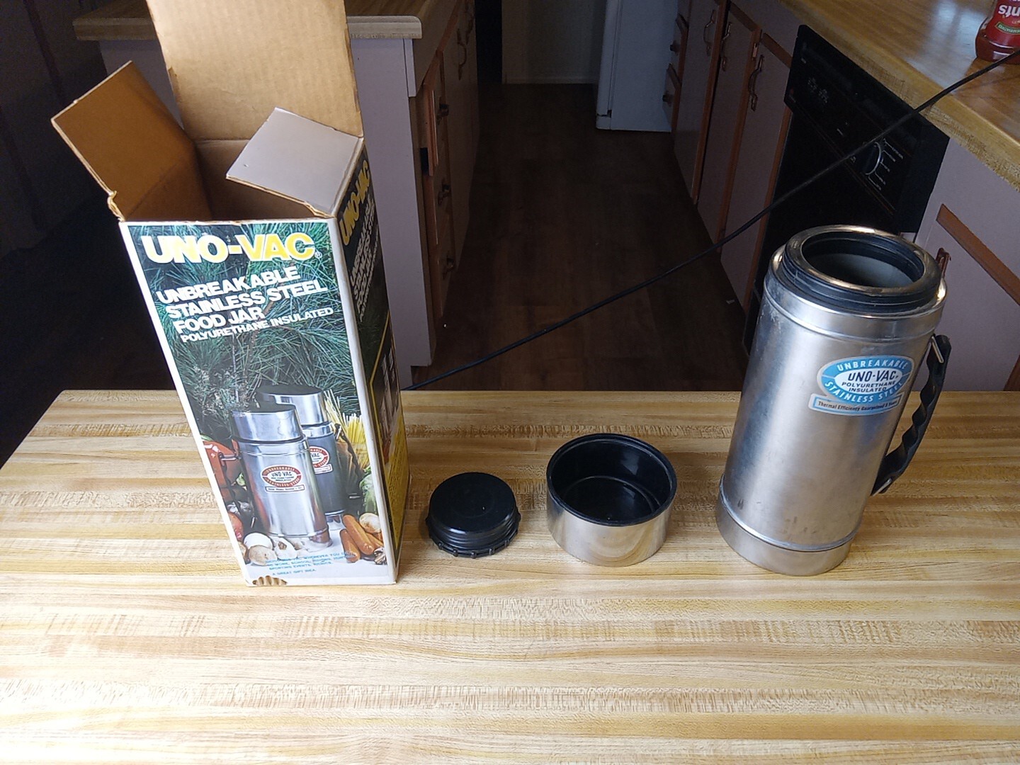 Vintage Uno-Vac Unbreakable Stainless Steel Food Jar 175 20 Oz