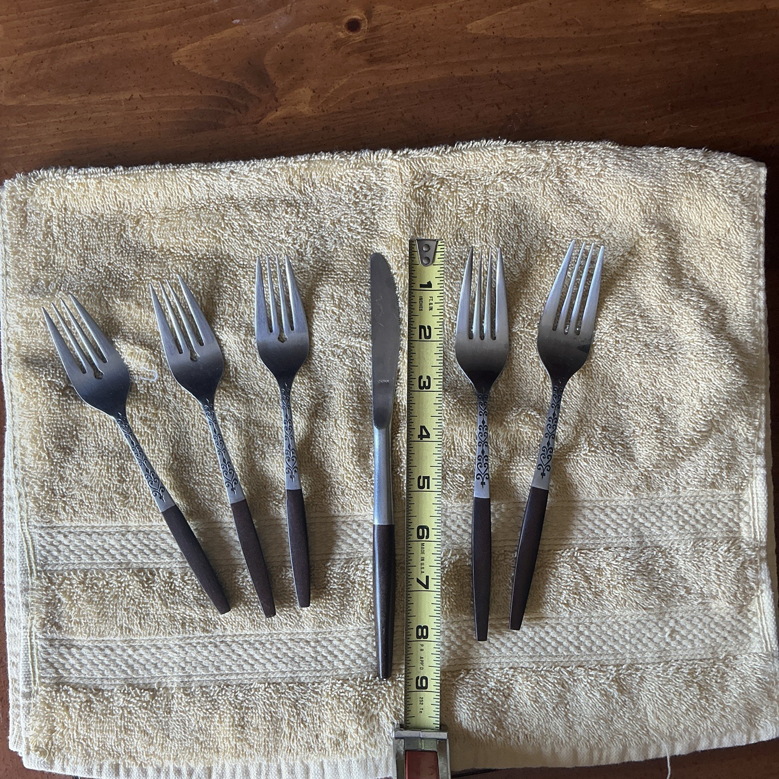 VINTAGE INTERPUR STAINLESS STEEL JAPAN Flatware - Mixed Lot Of 6