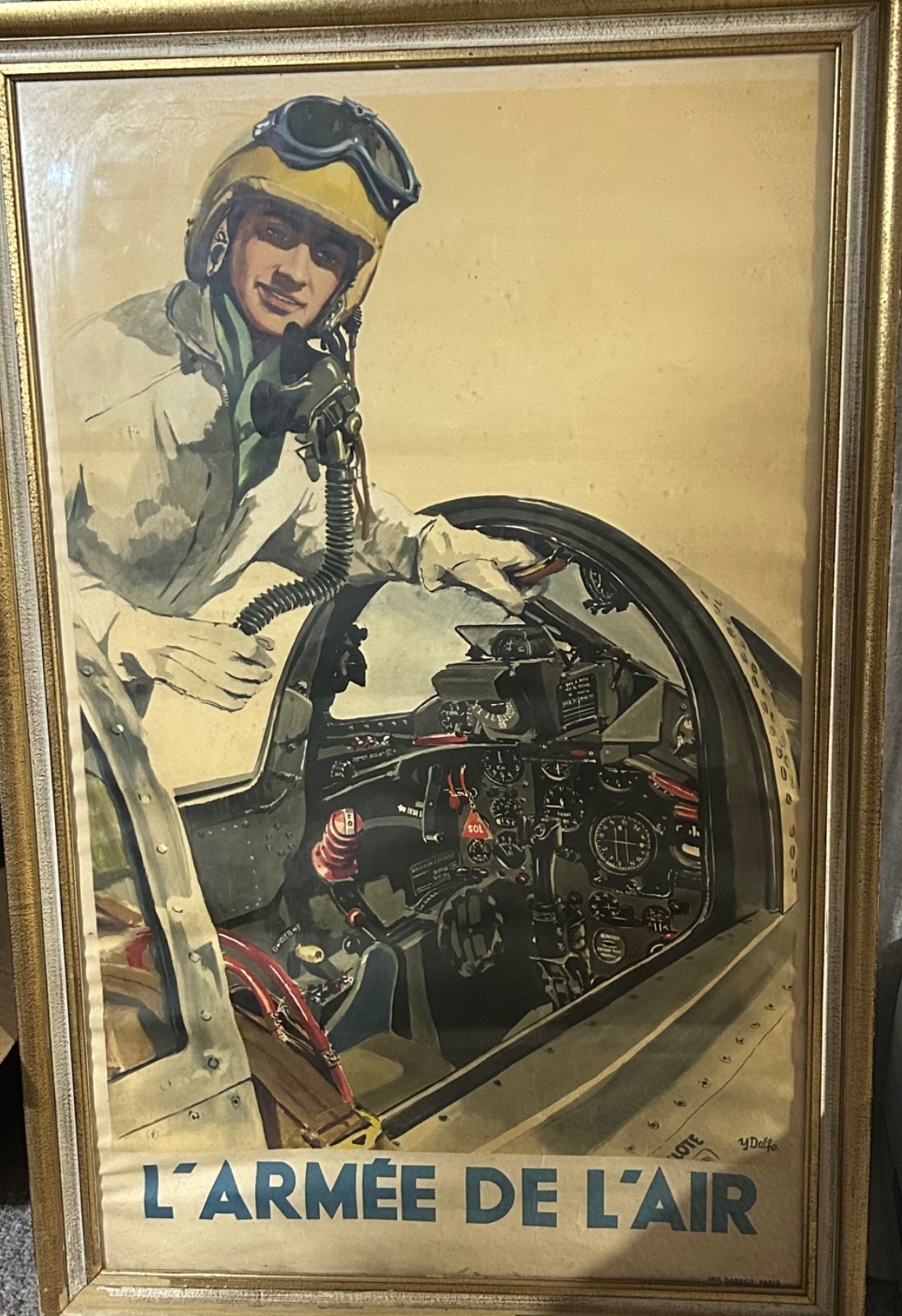 Rare Original Vintage French Air Force Poster \ Rare Original Vintage French Air Force Poster \