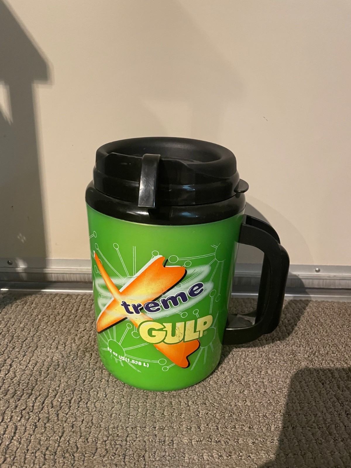 Vtg Rare Green 7/11 X-treme Big Gulp Super Insulated Mug 52 Oz Thermo-Serv USA