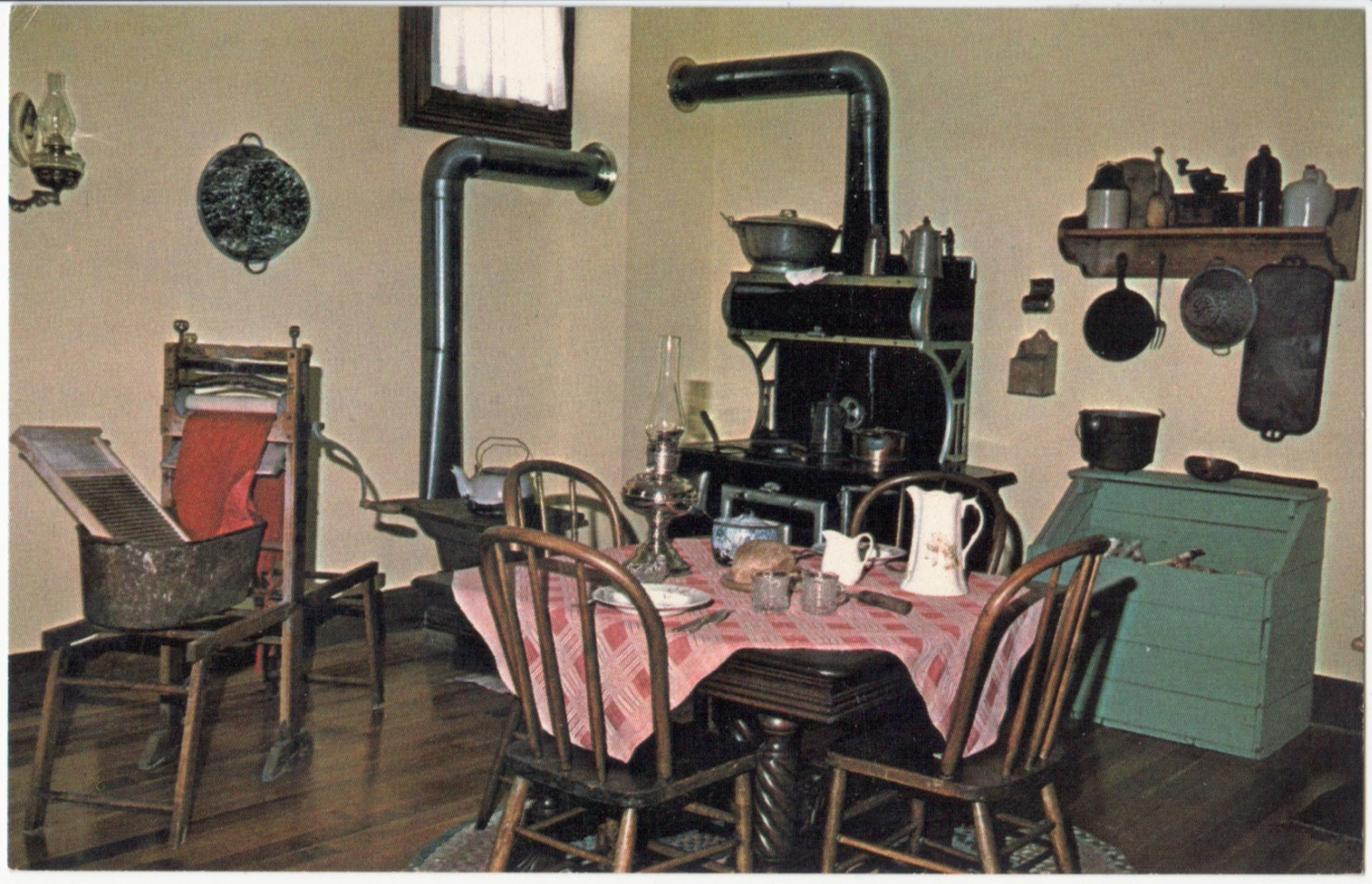 Vintage Hinckley Fire Museum MN Kitchen Interior Chrome Unposted Postcard