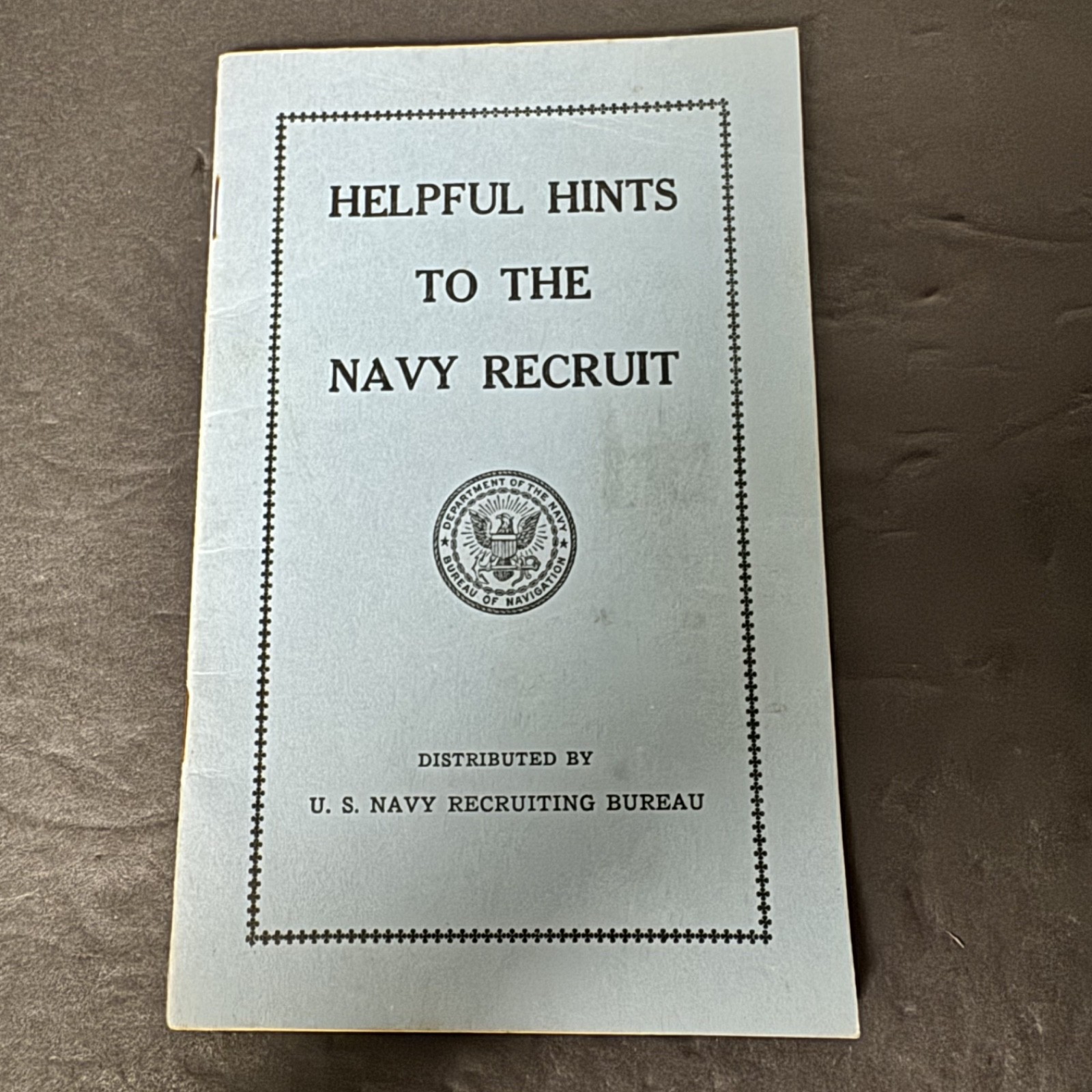 Vintage 1936 US Navy Helpful Hints to Recruit Booklet WWII Era Military Ephemera Vintage 1936 US Navy Helpful Hints to Recruit Booklet WWII Era Military Ephemera