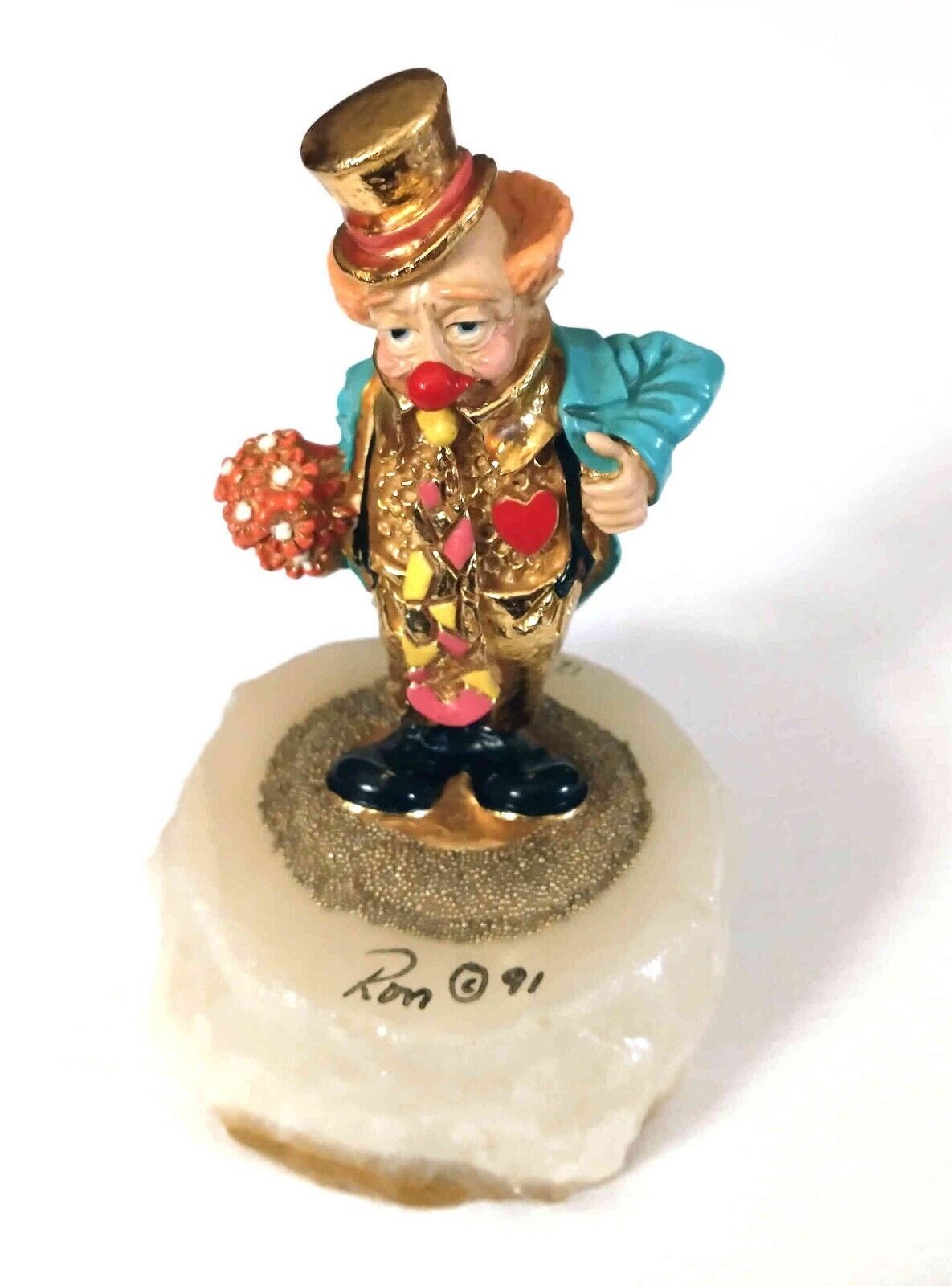 1991 Ron Lee Signed Clown Figurine ‘My Affections’ 