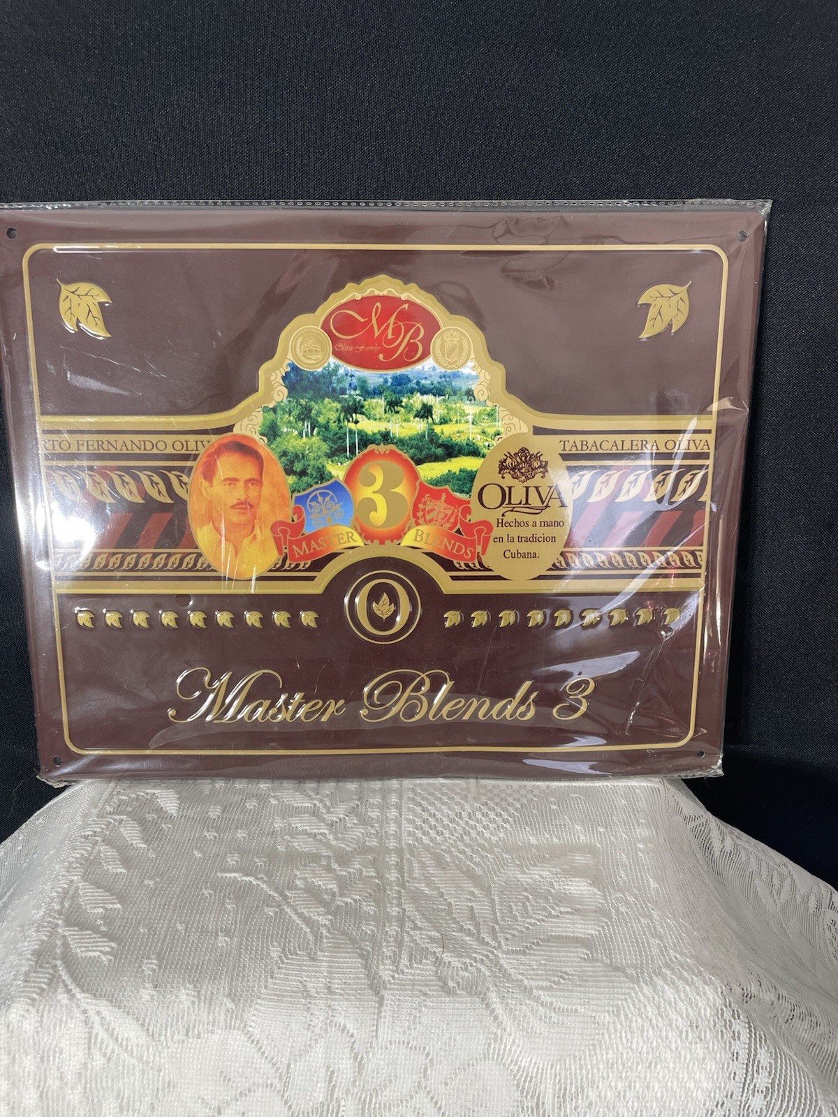 Olivia Master Blend 3 Cigar Tin Sign New Tobacco Olivia Master Blend 3 Cigar Tin Sign New Tobacco